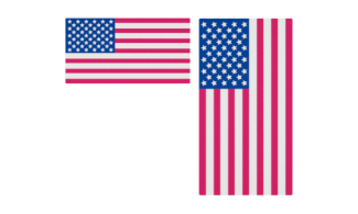 US flags being shown flat